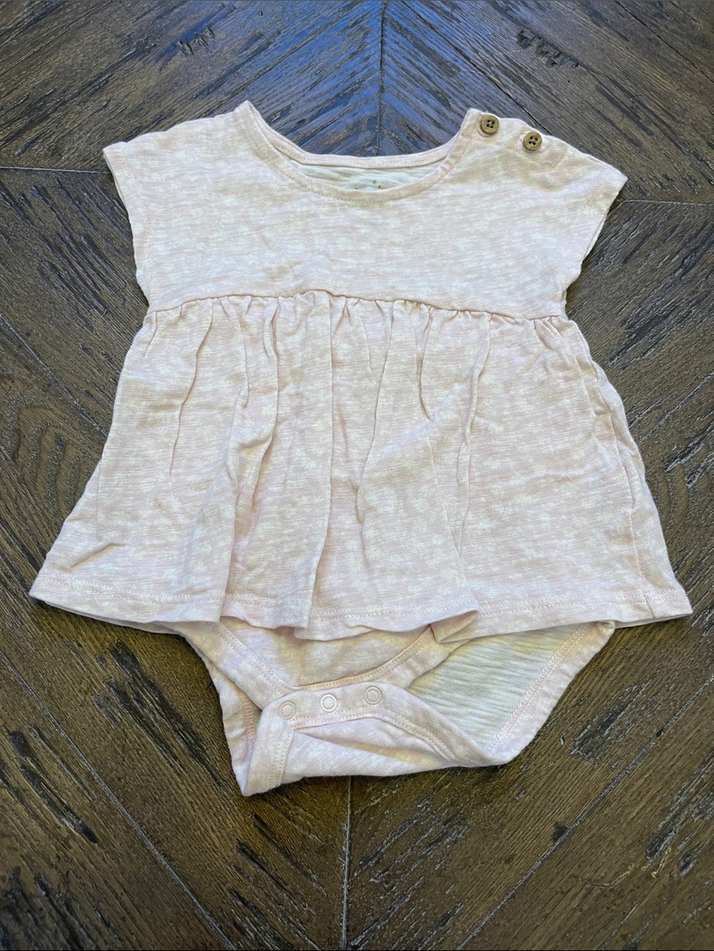 cloud island Light Pink Baby Dress Bodysuit with Button Shoulder